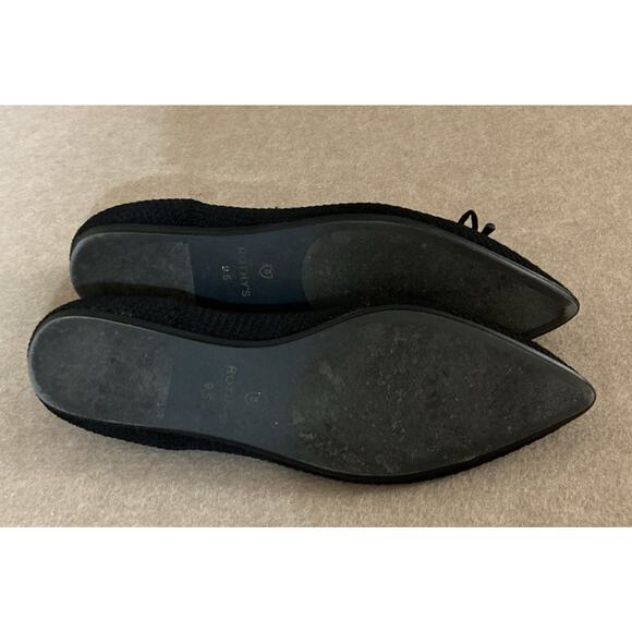 Rothy's The Bow Point Womens 9.5 shoe Black Knit Flats Classic Slip-On Washable - Picture 6 of 9